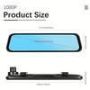 4K Front and Rear Mirror Dash Cam, 9.66" IPS Touch Screen Dual Cameras, Loop Recording, G-Sensor, Parking Assistance, Backup Cam