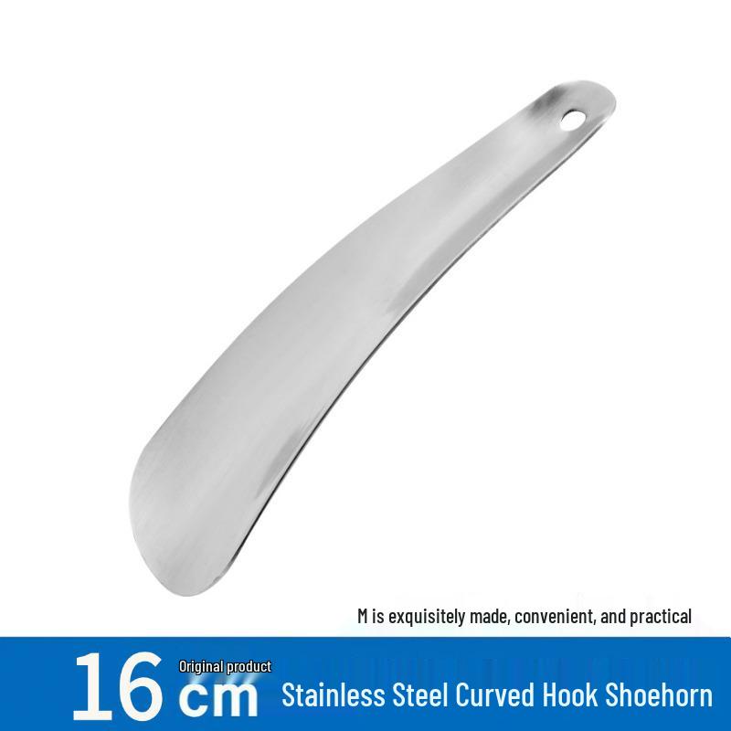 Extended Handle Stainless Steel Shoehorn for Elderly - Portable and Durable