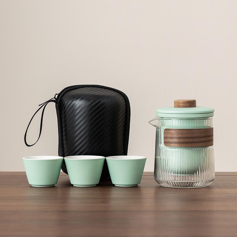 Portable Travel Teaware Sets Kung Fu Tea Maker Kuaike Cup Outdoor Portable Mini Luxury Holiday Gift Tea Set