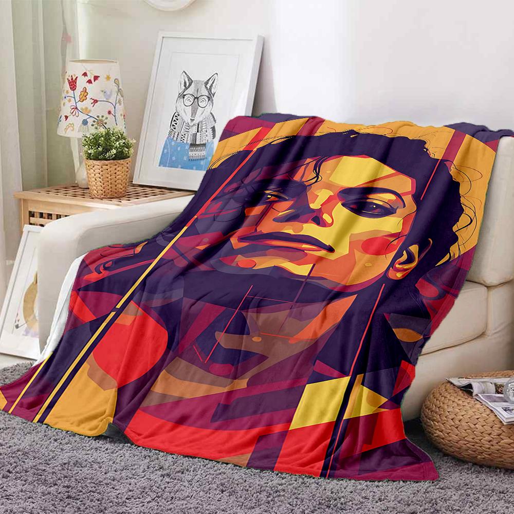 1Pc Abstract Pop Art Portrait Flannel Blanket, Soft And Comfortable, Casual Warm, Camping Travel, Christmas, Halloween Xmas Gift L1223