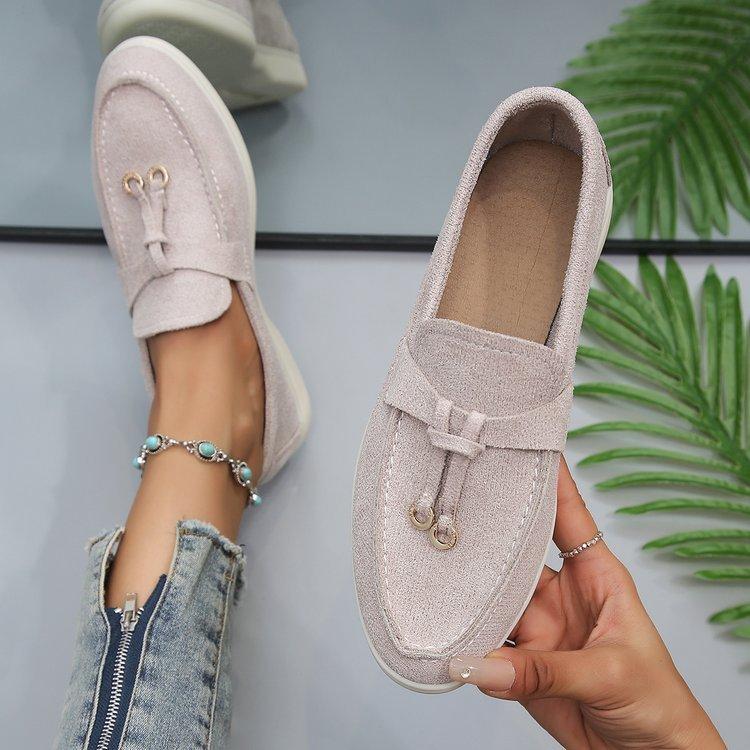 Women Loafers Slip  Ladies Flats 2026 Brand New Spring Autumn Casual Flat Shoes Leather Cashmere Driving Shoes Plus Size 43
