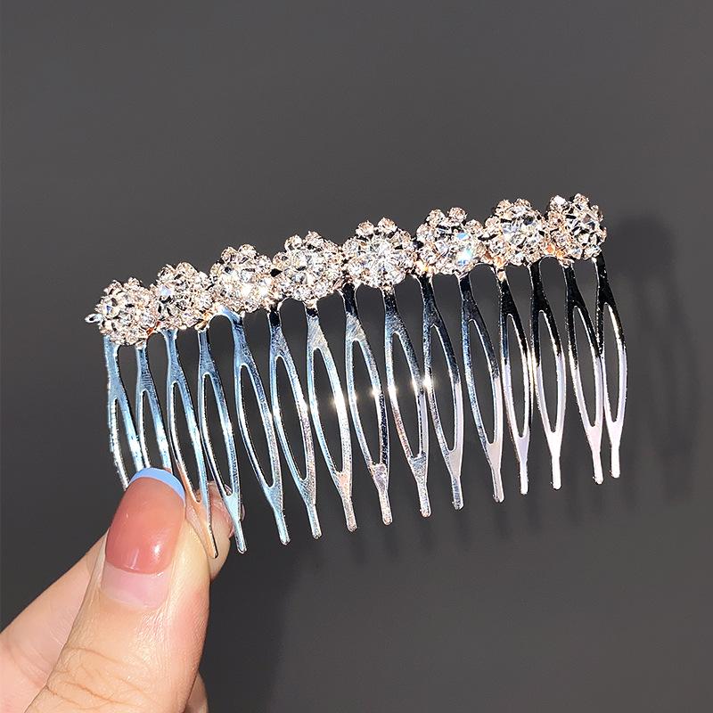 Non-Slip Crystal Pearl Hair Comb - Elegant Summer Headdress for Women