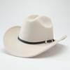 Western Cowboy Hat Jazz Hat Panama Hat Sun Hat Felt Wide Brim Fedora Decorative Rolled Hat