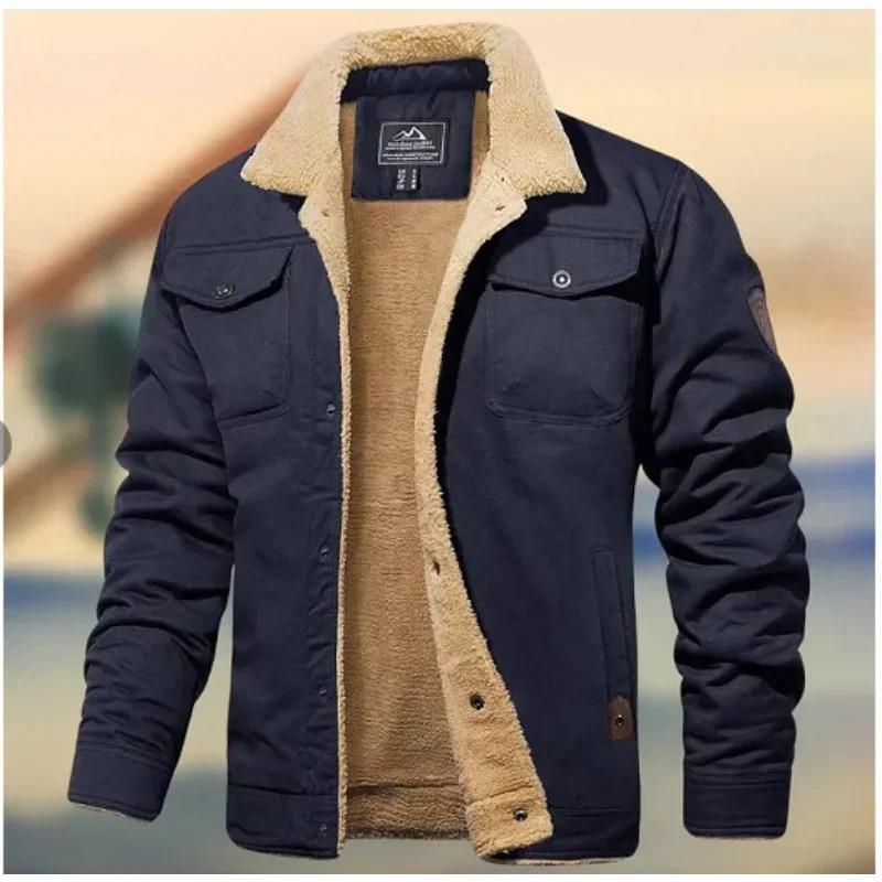 Plush Fleece Jacket Autumn Winter Oversized Warm Clothes Classics Coats Men's Thick Warm Casual Thicker Jackets Outwear for Men