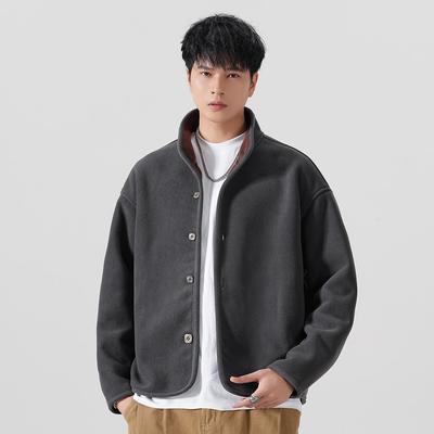 2025 Herren schwere Fleece-Strickjacke mit Stehkragen - Herbst/Winter warme Schicht-Freizeitkleidung