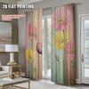2Pcs Stunning Lotus Flower Pattern Curtains For Home Decoration Rod Pocket Window Drapes For Bedroom Office Kitchen Living Room