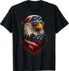 American Flag Eagle Patriotic 4th of July Men Boy Bald Eagle T-Shirt