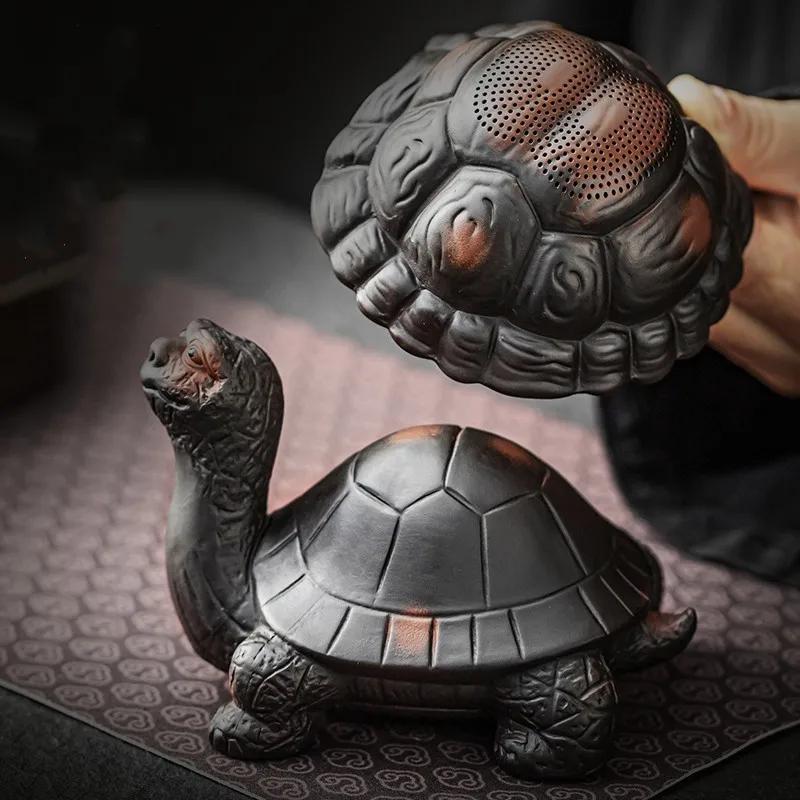 Purple Pottery Turtle Decoration Tea Pet  Tea Filter Tea Ceremony Accessories