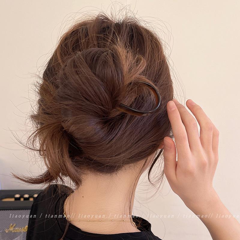 2023 Ny vintage U-formede hårnåler Utsøkt acetat hårklemme Mote gjør-det-selv-hårgrep Barrettes For kvinner Hårtilbehør Hodeplagg