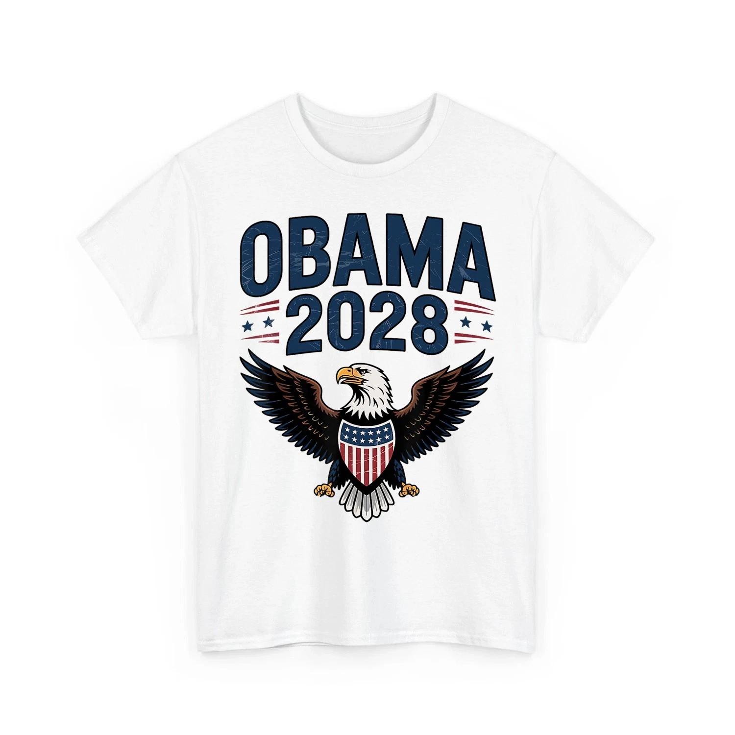 Obama 2028 Shirt Vote Obama For President 2028 Unisex 100% Cotton T-shirt Mens Tees Top 2XL