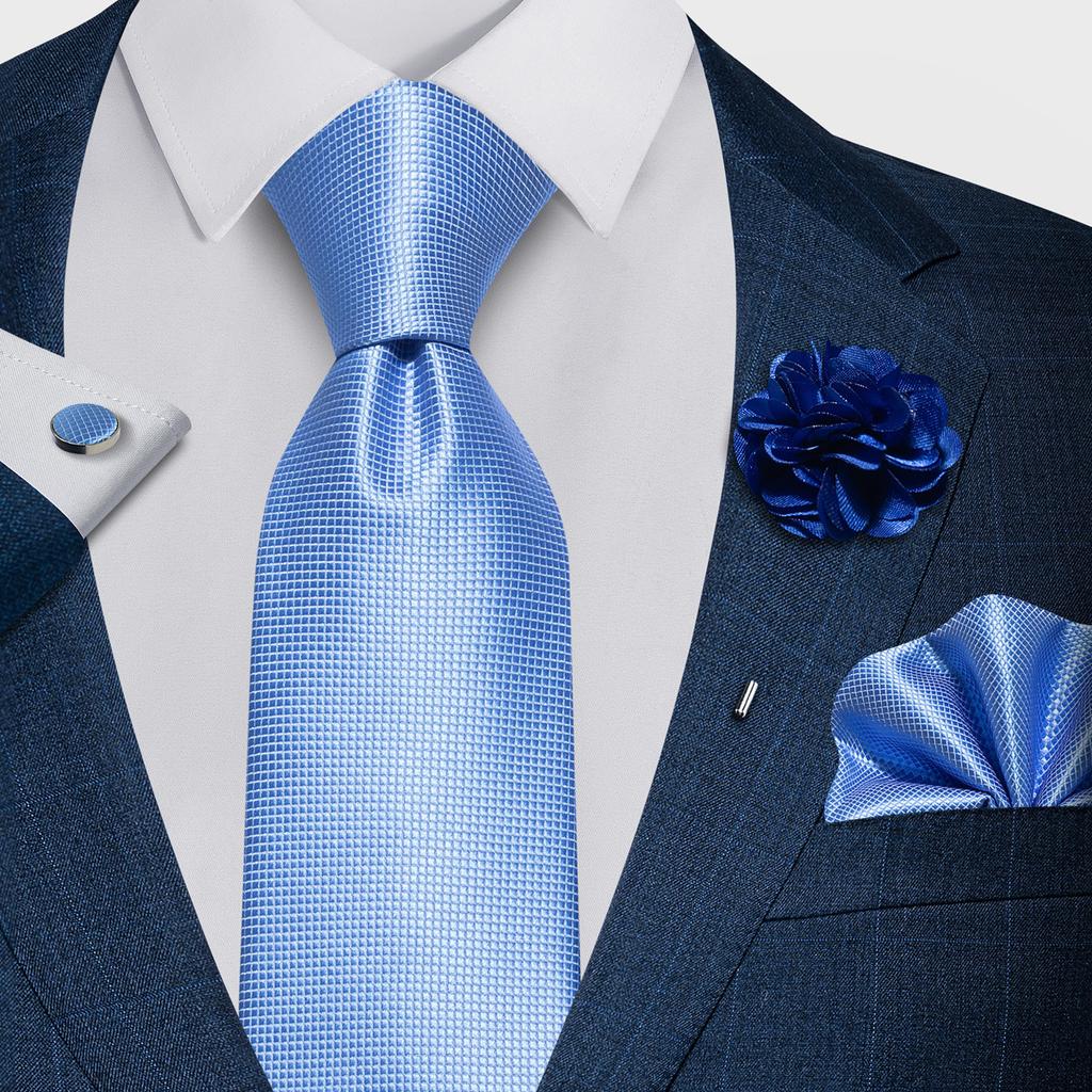 Fashion Men'S Paisley Tie Suit Pocket Towel Set 8Cm Polyester Jacquard Business Dress Tie