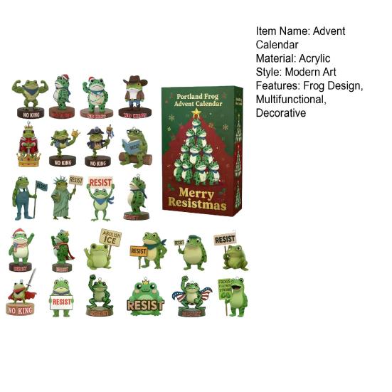 24-Day Countdown Advent Calendar Merry Christmas Frog Advent Calendar Festive Atmosphere Enhancer Seasonal Home Decor