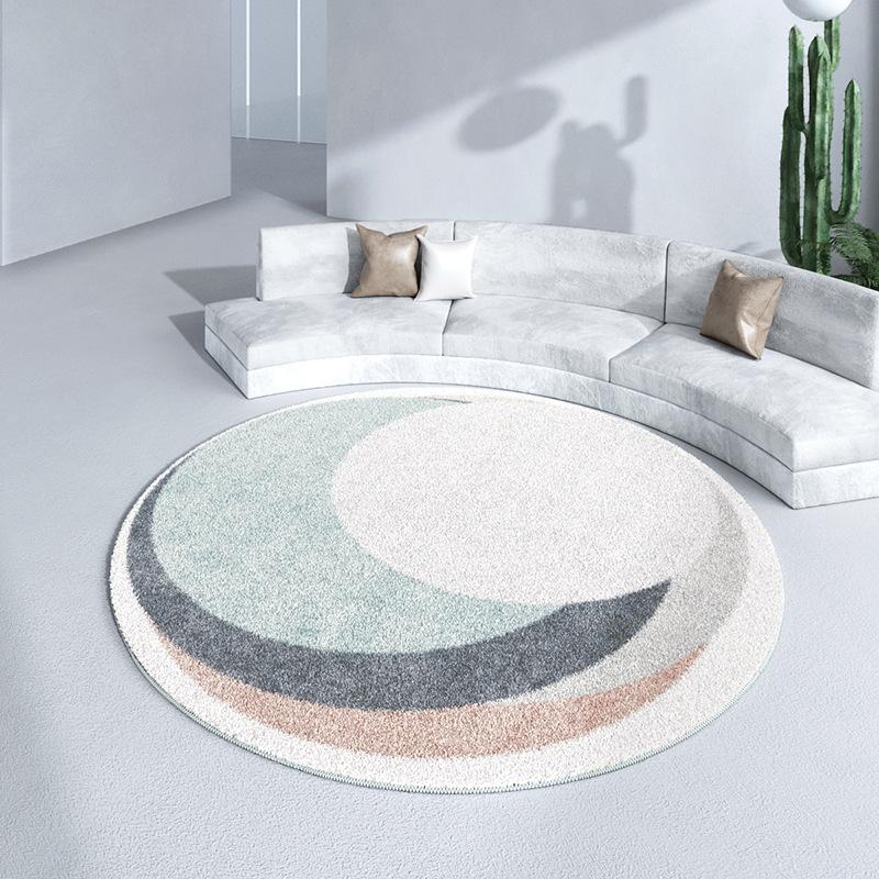 

VIKAMA Artistic Round Rug Non-slip Short Pile Bedroom Living Room Adaptive Home Enhancement Space Layers Feeling 60X60CM(2X2FT