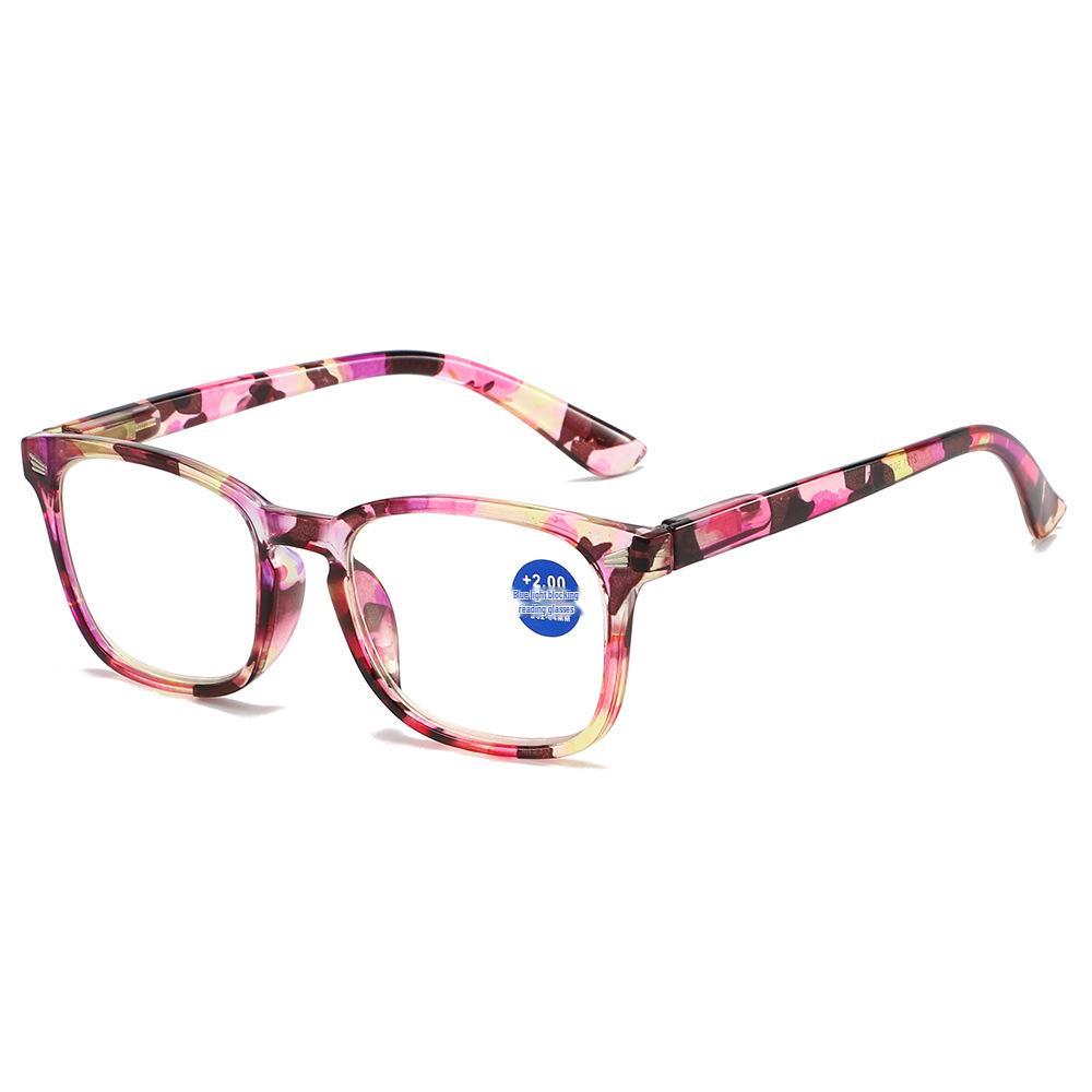 Women's European & American Style Floral Reading Glasses with Spring Hinges & Anti-Blue Light Protection