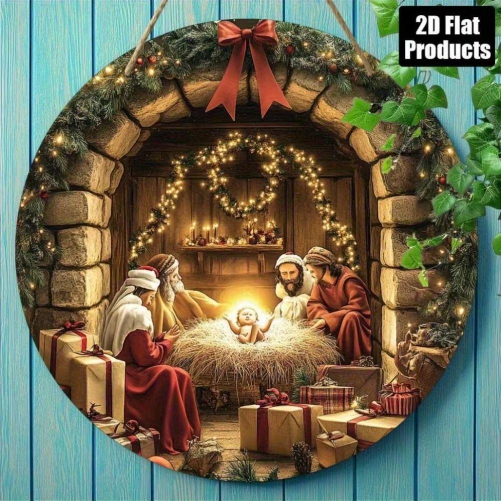 Metal Wall Sign Magic Deer Christmas Art Home Decor 20x20 Cm
