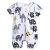 Summer Baby Short Sleeve Romper 0-24 Months Breathable Ribbed Cotton