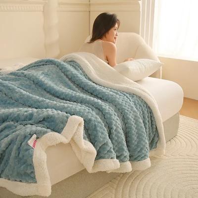 Fleece Autumn Winter Warm Blankets for Beds Sofa Soft Skin Friendly Faux Lambswool Blanket Flocked Comforter
