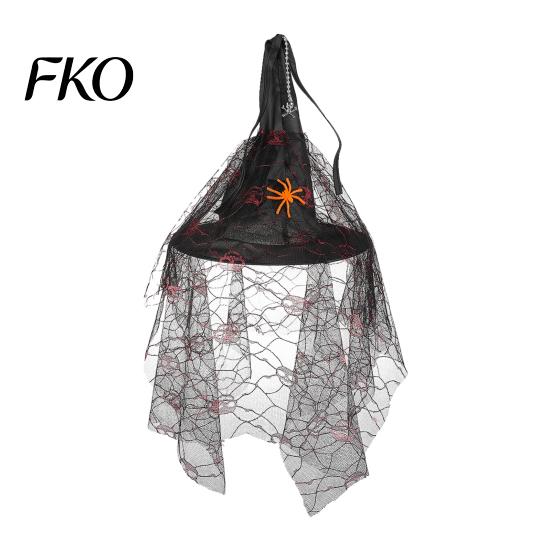 Halloween Costume Party Supplies Witch Hat Hanging Decor, Spider Web Ribbon Prop Decorations for Party, Dark Wizard Accessory Masquerade Spooky