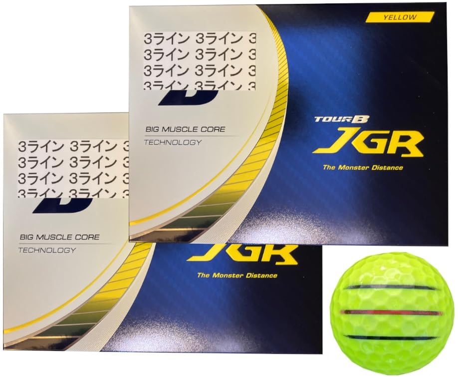 

Bridgestone TOUR B JGR 2023 Model with 3 Lines 2 3 [Happiraki_Golf Line] (Yellow, Dozen, Lines)