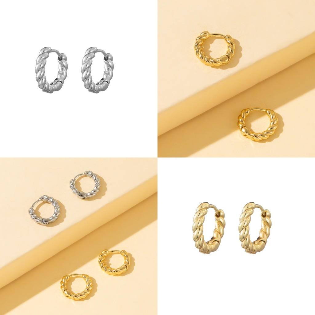 Trendy Geometric Copper Earrings Chic Minimalist Fashion Jewelry For Women