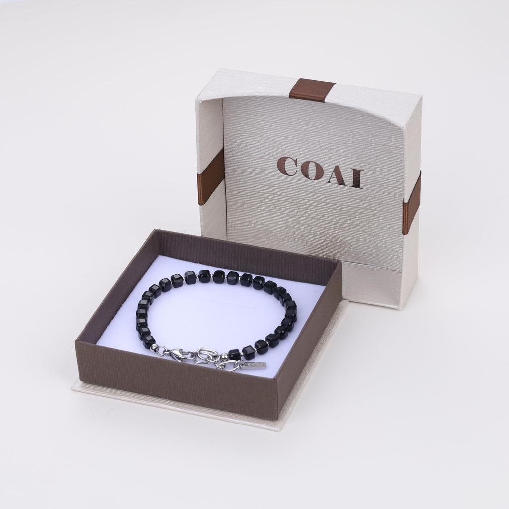 Koai 5mm Onyx Cubic Zirconia Power Stone Bracelet for Men