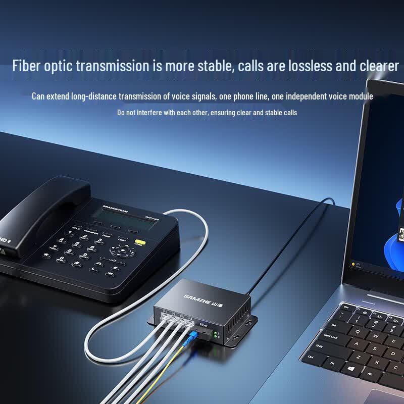 SAMZHE Industrial 2-Port Telephone Fiber Optic Transceiver