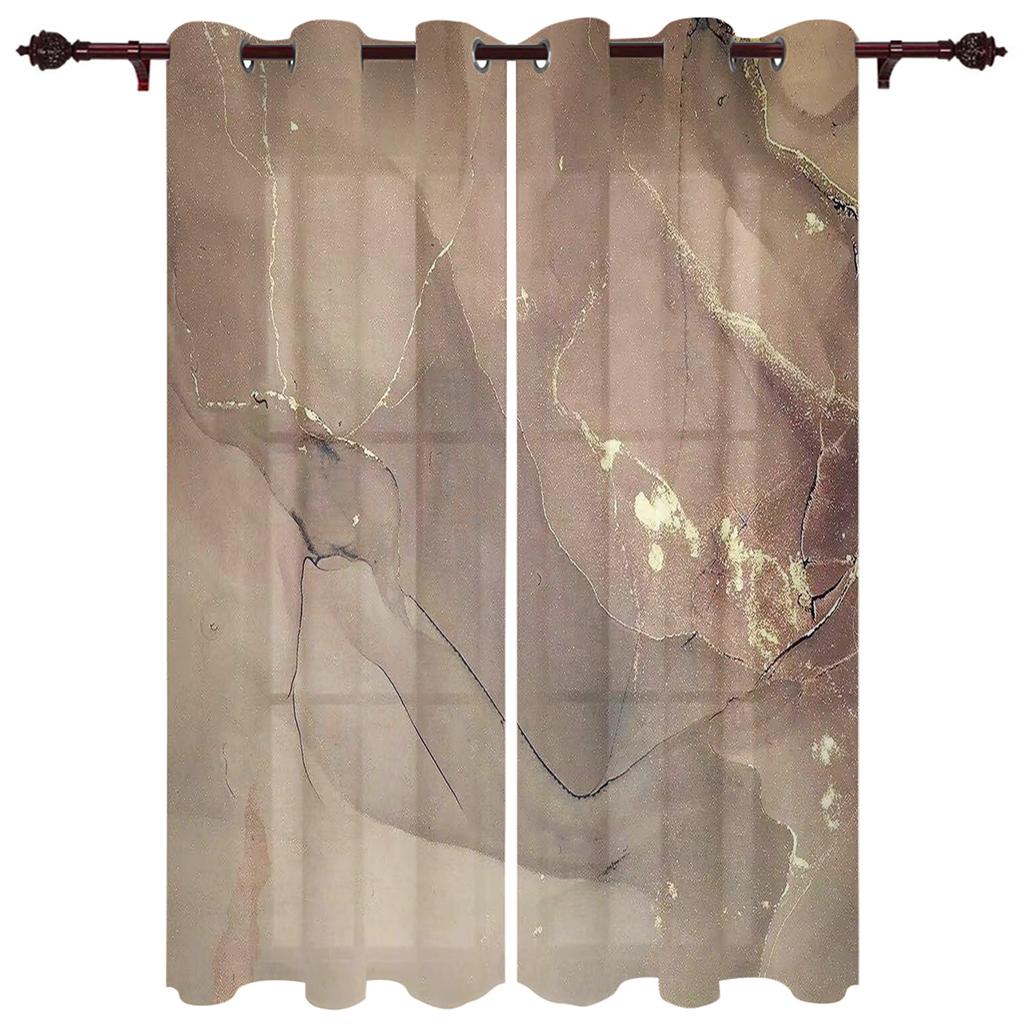 Vorhänge mit Marmorstruktur für Schlafzimmer, Fensterbehandlungen für die Küche, Volantvorhänge für das Wohnzimmer