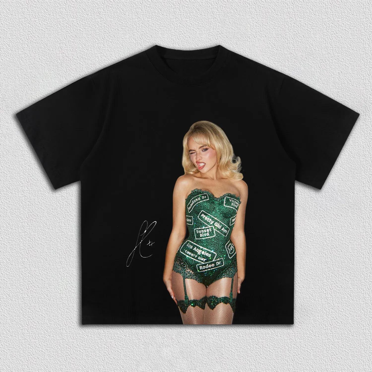 Sabrina Carpenter Graphic T Shirt Retro Pop Star Tour Merch Streetwear Cotton Oversized Tee For Sabrina Carpenter Music Fans S разноцветный