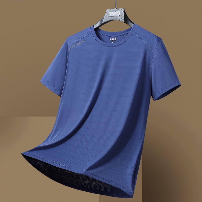 Unisex Summer Quick-Dry Ice Silk Sports T-Shirt - Breathable, Casual, Round Neck, Short Sleeve.