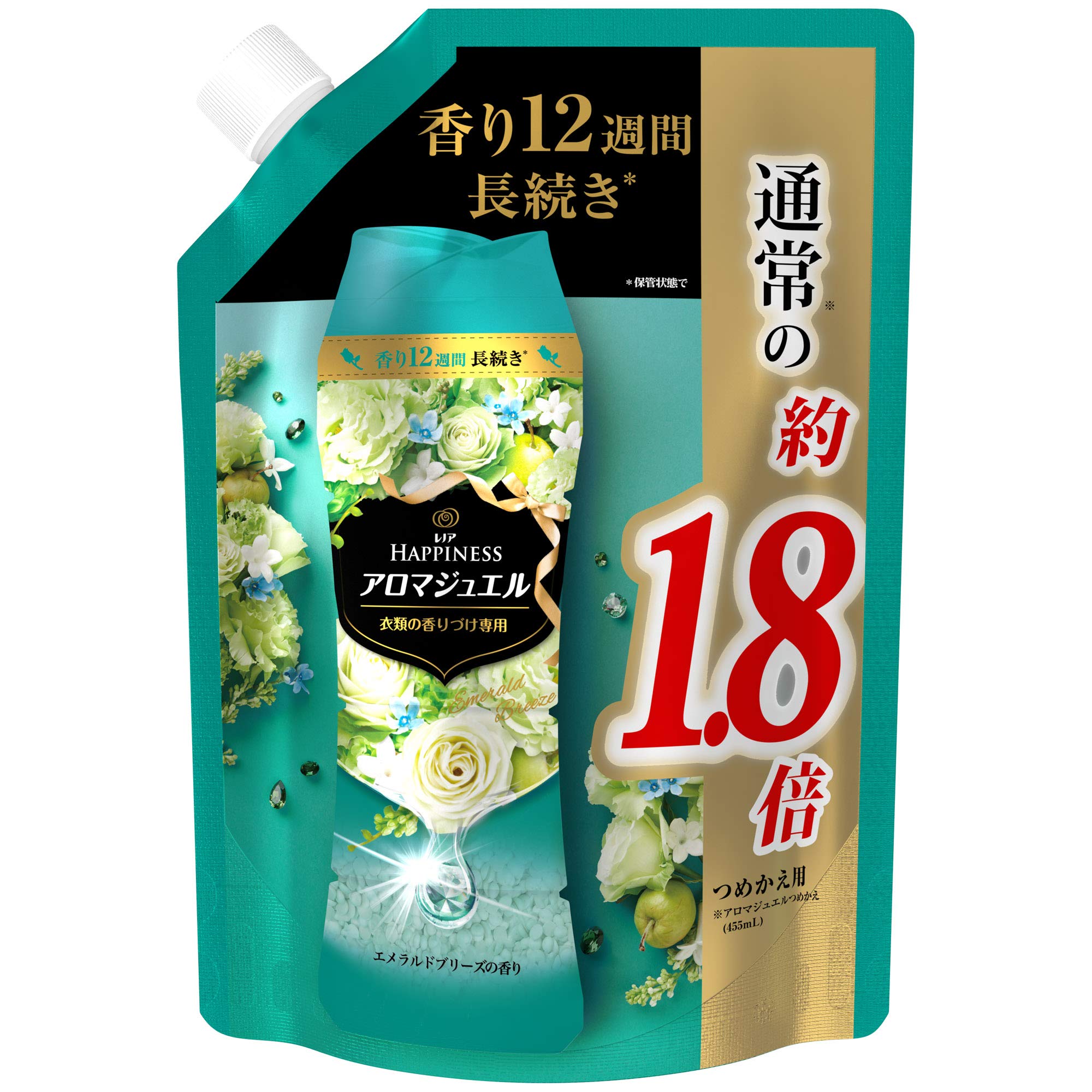 

Lenor Happiness Aroma Jewel Emerald for Clothing Beads, Breeze, Fragrance, Refill, Approx. 1.8x (805mL)