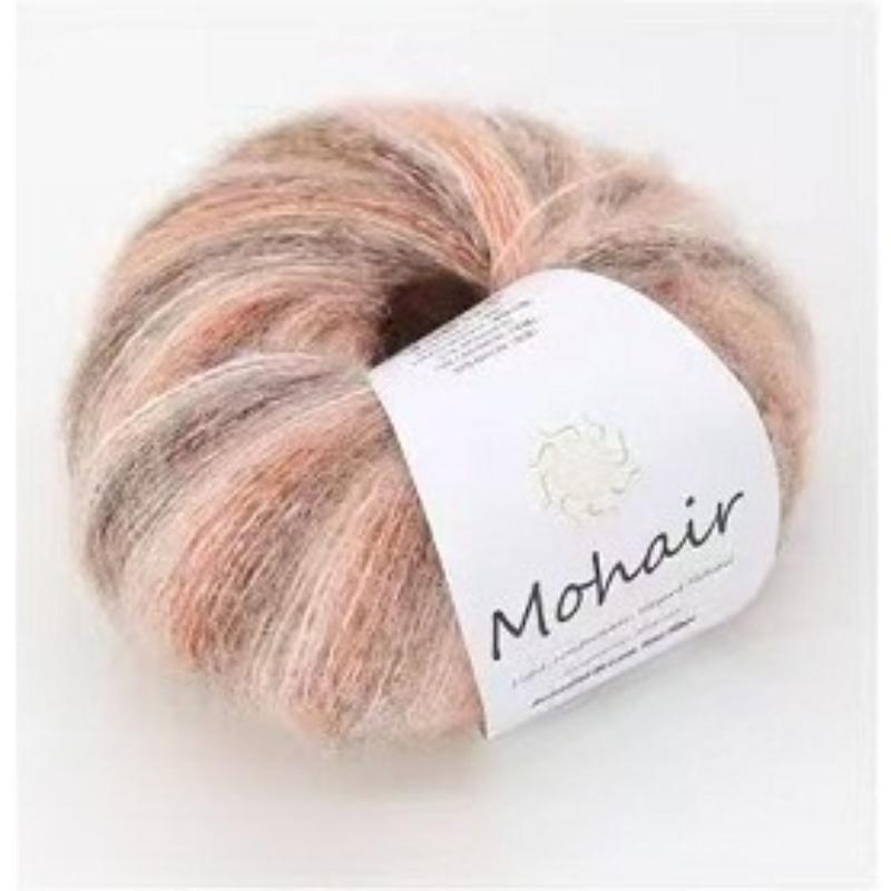 Filato di lana mohair tinto in capo, filato di mohair colorato sfumato da 25 g, fatto a mano, fai da te, pronto da indossare, sciarpa, cappello