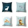 Polyester Pillowcase Automobile Decoration Home Printed Deer Pillowcase Waist Cushion Cover Car Cushion Head Cushion Cover