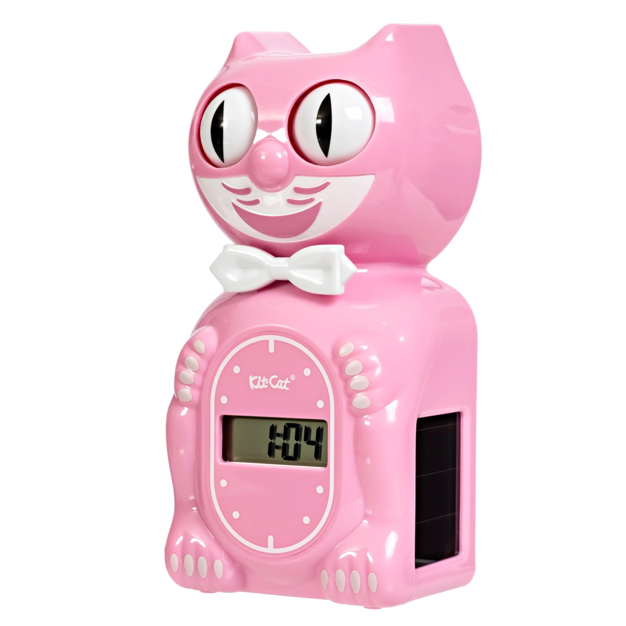 Kit Cat Klock Kit Cat Часы, Милые Цифровые Часы с Кошкой, Розовый Сатин