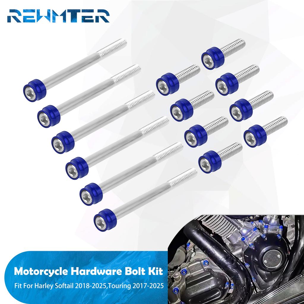 Motorcycle Engine Bolt Kit Cylinder Bolts Screw Head Cap Cover For Harley M8 Softail Fat Boy Low Rider 18-2025 Touring 2017-2025