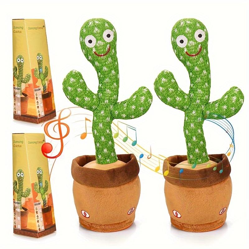 2pcs Dancing Cactus Sing Dance Interactive Plush Toy,Sound Light, Remote Control,with Batteries Not Included,, Language Learning, Ideal for Christmas