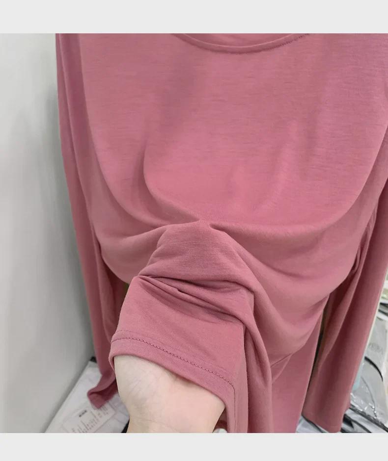Women's Summer Ice Silk Long-Sleeve T-Shirt: Thin, Loose, Round Neck, Niche Sunscreen & Trendy Air Conditioning Top.