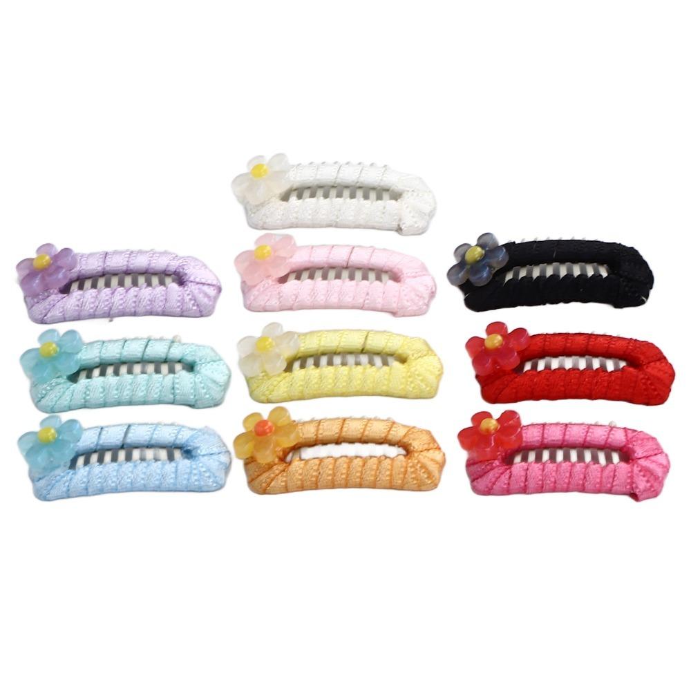 10Pcs Organza Bow Dog Hair Clip Mixed Colors Dog Bow Clip Pet Head Flower Dog Grooming
