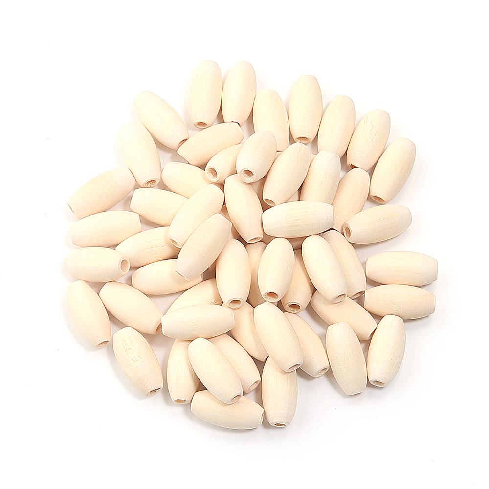 20-200Pcs Natural Oval Wooden Beads Large Hole Prayer Long Wood Bead Loose Spacer Beads For Bracelet Charms DIY Jewelry Findings