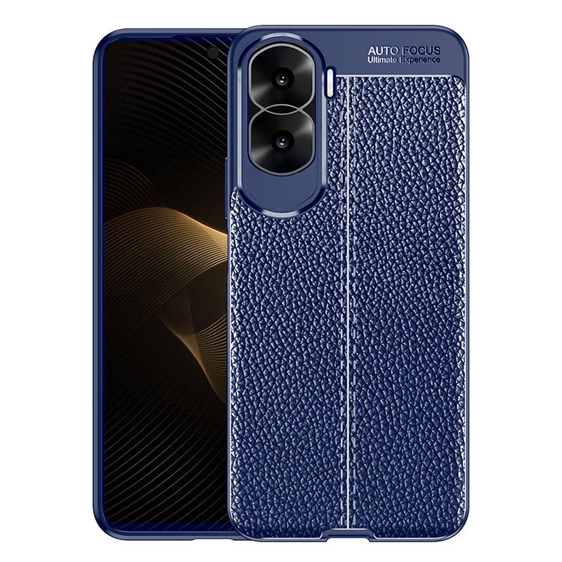 

For Honor X50i 5G/90 Lite 5G Dustproof TPU Phone Case Shockproof Phone Shell Litchi Texture Phone Cover Blue