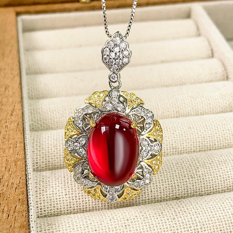 Jewelry Copper Bottom Gold-Plated Ice Seed Fluorescent Plain Surface Temperament Pendant Stone 13 * 18