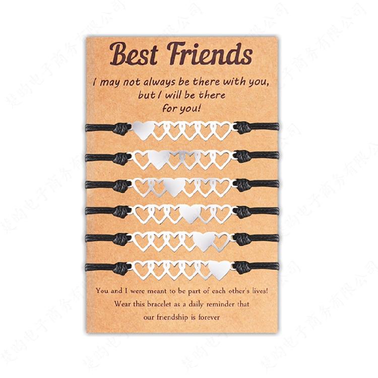 6Pcs Promise Bracelet Matching Promise Bracelet Hollow Heart Friendship Bracelet 1