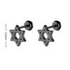 1Pair Star Lightning Titanium Steel Unisex Women Men Black Clear Crystal Zircon Ear Studs Earrings Shiny Piercing Jewelry Gift