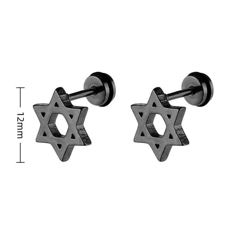 1Pair Star Lightning Titanium Steel Unisex Women Men Black Clear Crystal Zircon Ear Studs Earrings Shiny Piercing Jewelry Gift
