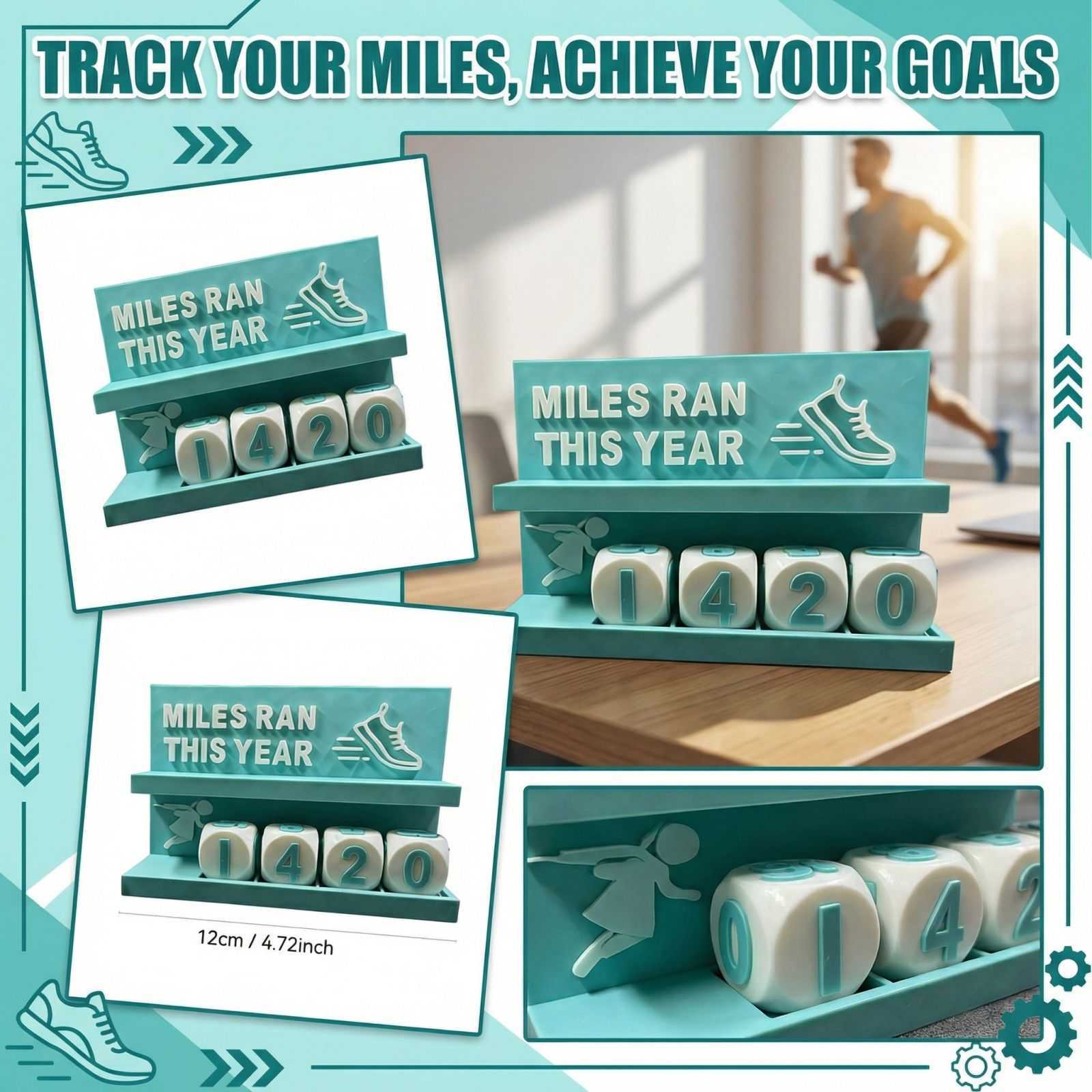 

Настольный шагомер для отслеживания расстояния - Механический инструмент-тематический счетчик пробежек и уникальный предмет домашнего декора, Подарок для бегунов и механиков one size