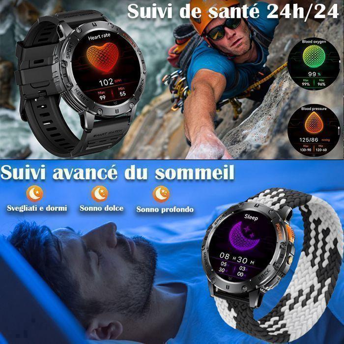 Montre connectée - WENZYLIQUOX - Sport Tracker - Écran 1,43" AMOLED - IP68 - Appels Bluetooth &amp; SpO2