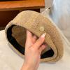 Hollowed Out Weave Hat Breathable Crochet Knitted Cap Cute Sequin Beret Hat  Summer