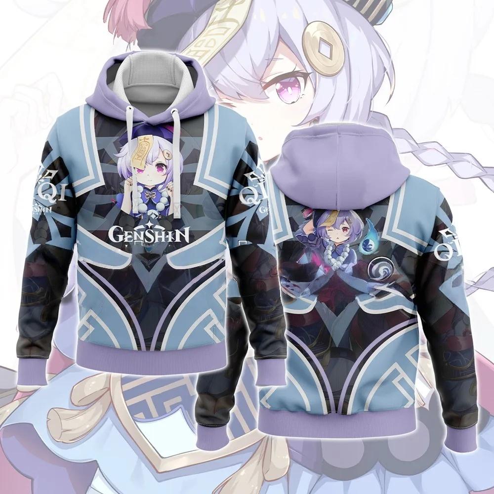 Felpe Cosplay Genshin Impact Felpe con Stampa 3D Uomo Donna Moda Casual Felpe Oversize Felpa con Cappuccio Pullover Tuta