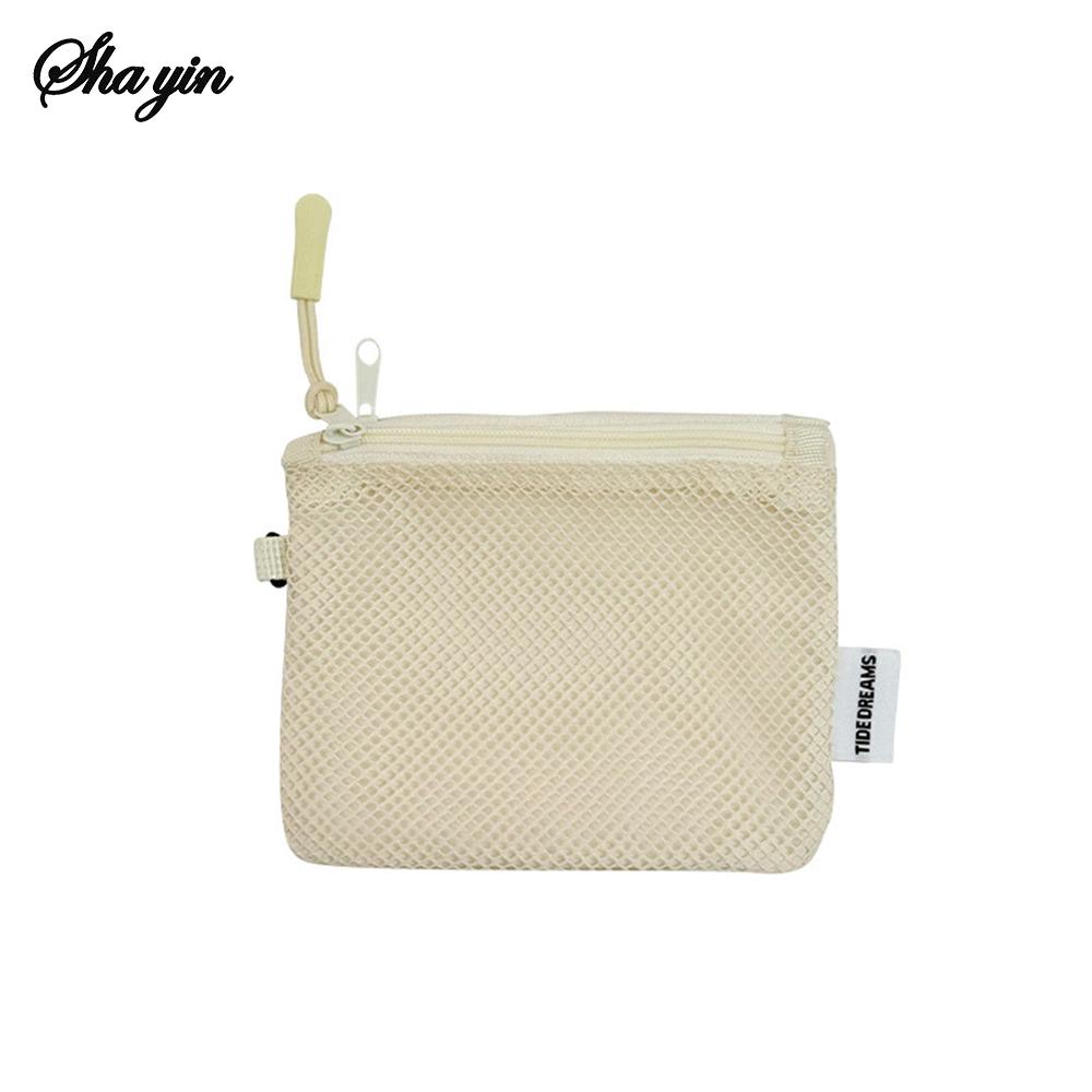 

Grid-style Mini Portable Double-layer Storage Bag - Pouch for Coin, Makeup, Cables, Earphones & Small Items