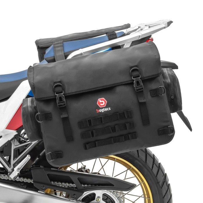 Valises latérales moto Bagtecs BPW 2x40L étanches en PVC 500D noir (set 2)