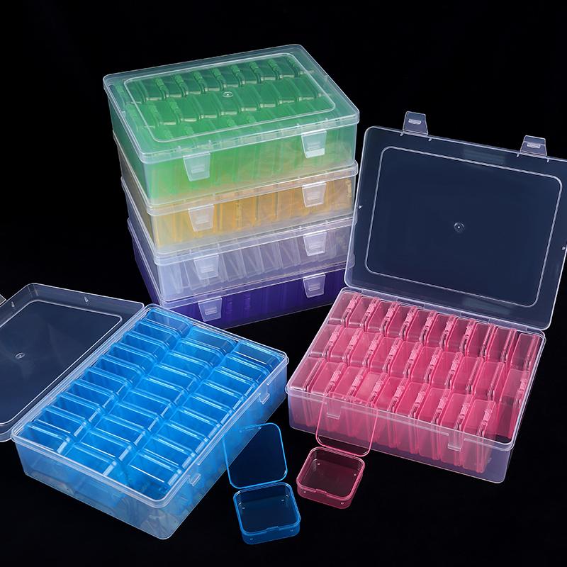 31Pcs Small Beads Organizers Plastic Cases Mini Clear Dimond Storage Containers Boxes for Bracelet Making DIY Jewelry Craft Nail